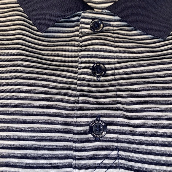 Cutter & Buck Forge Tonal Stripe Stretch Mens Big and Tall Polo 3XLT Black/White - Picture 7 of 14